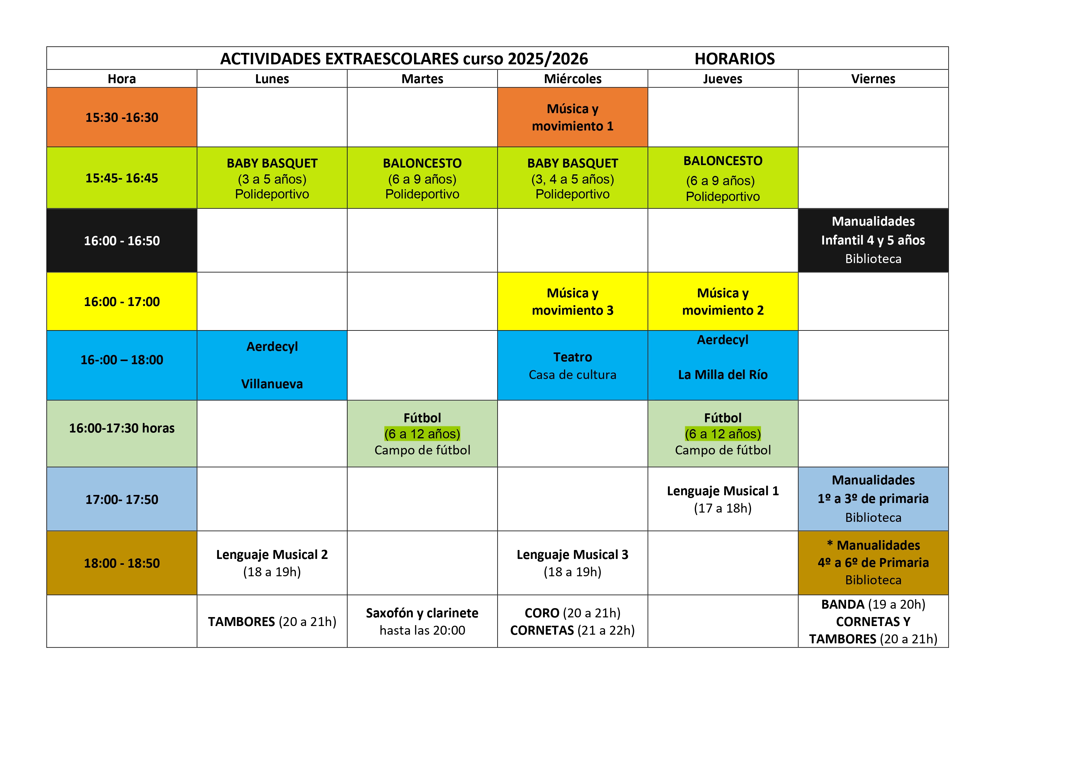 Actividades Extraescolares 25-26b