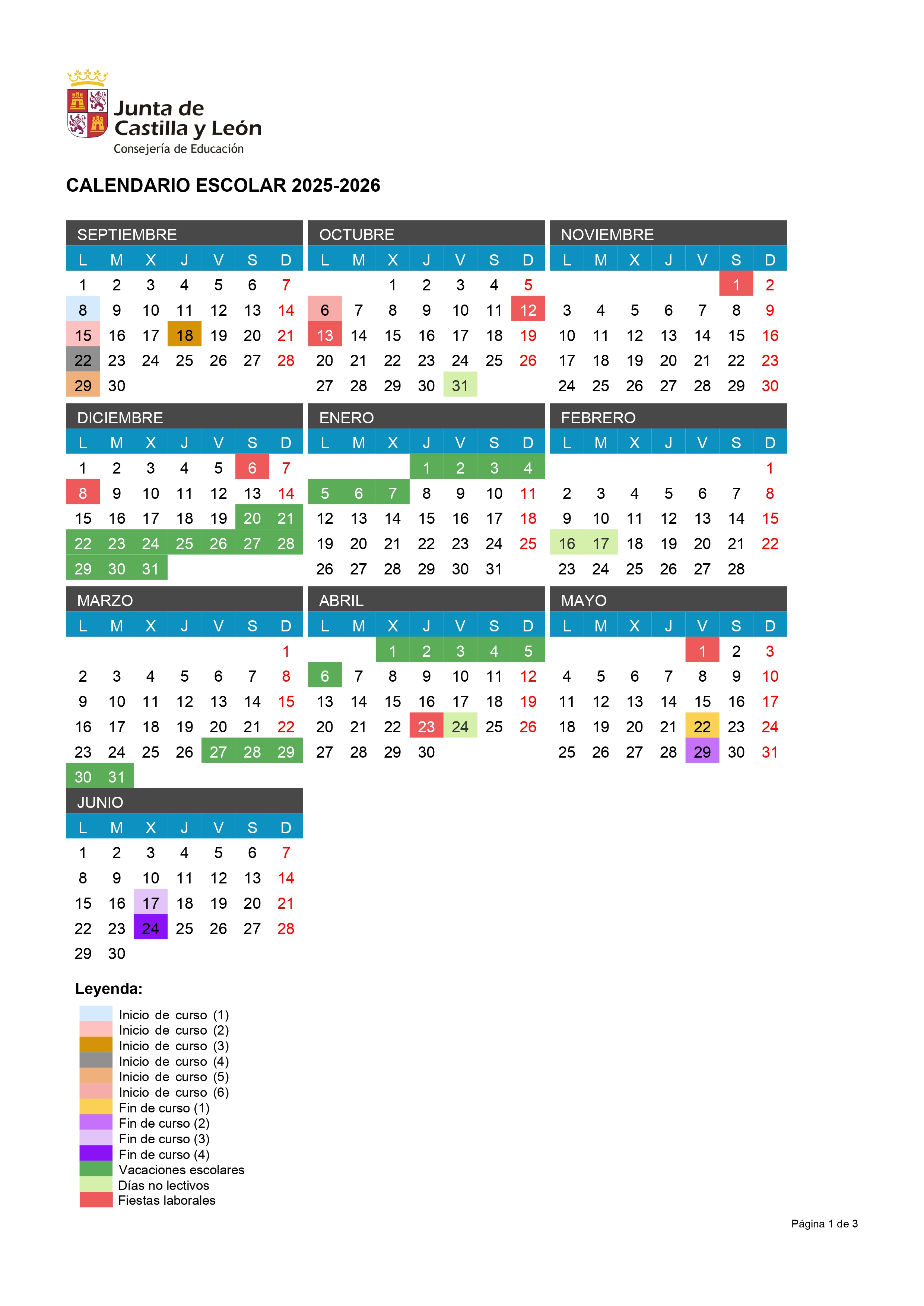 25-26 CALENDARIO ESCOLAR 1