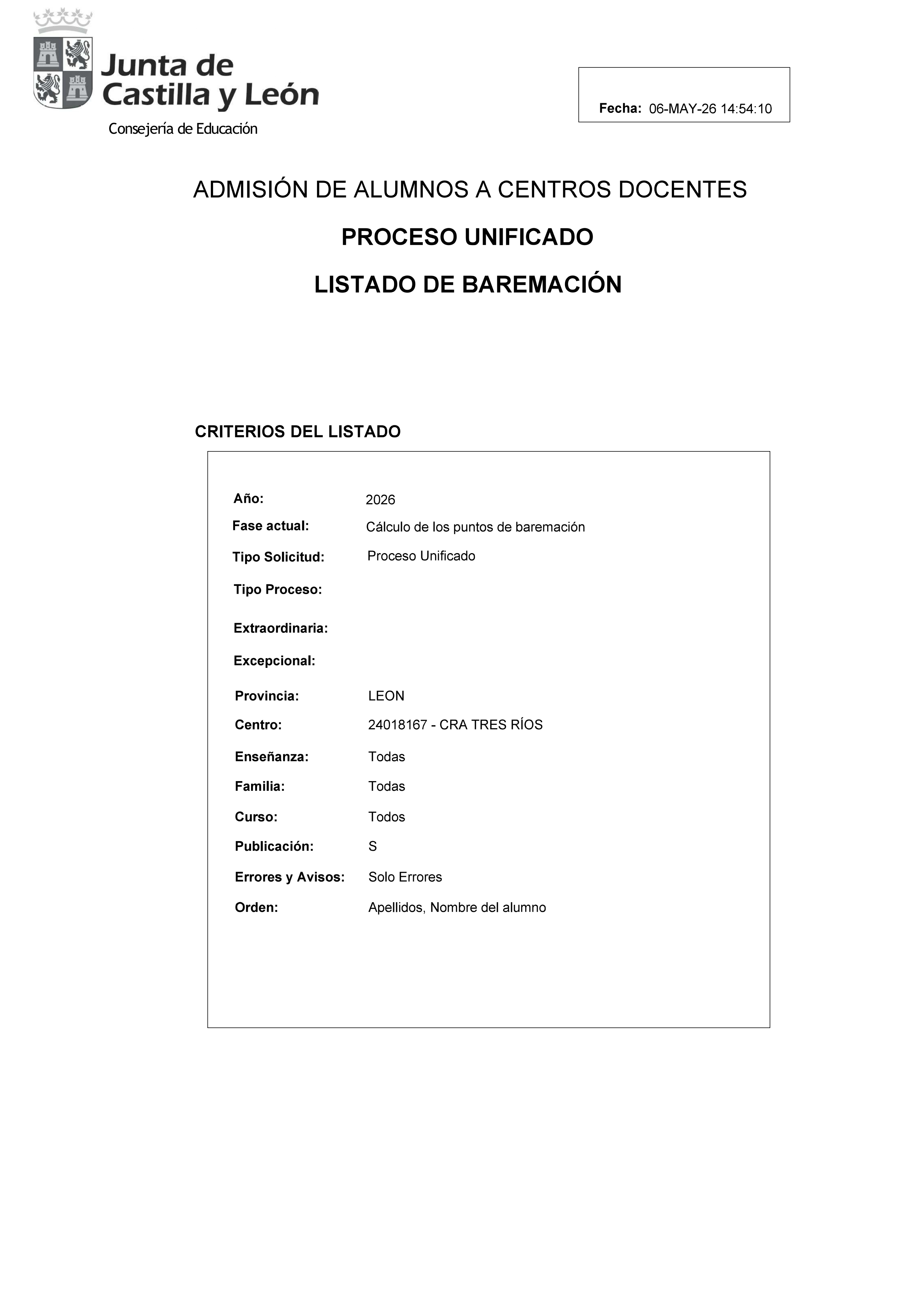 Listado Baremación 26/27 1